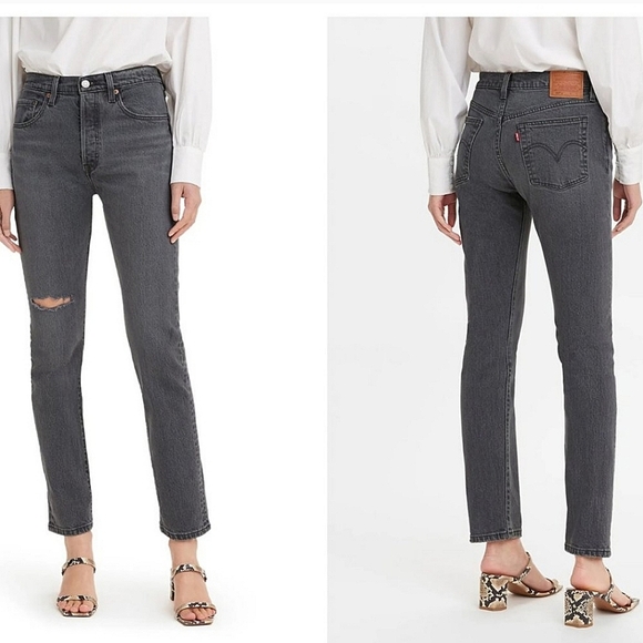 Levi's 501 High Rise Skinny Jean Gray - Picture 4 of 12